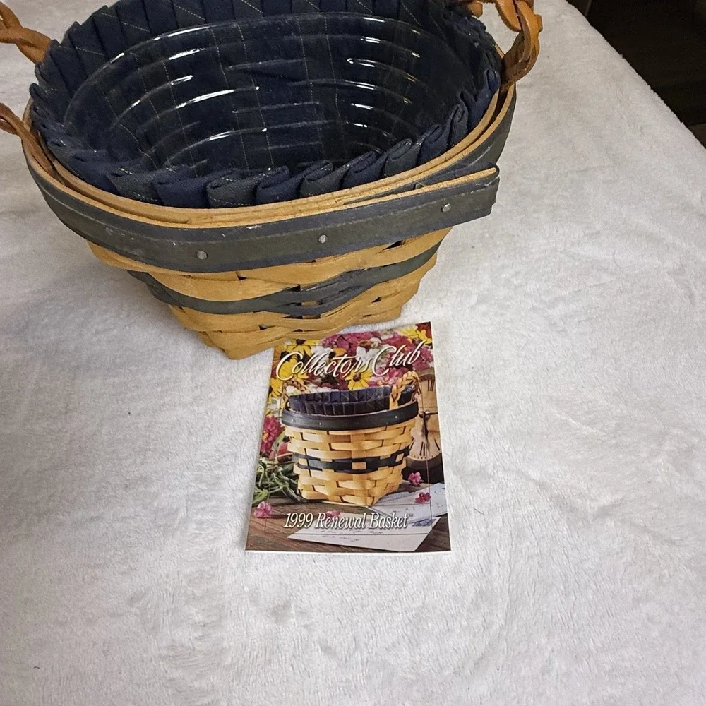 Longaberger Collectors Club Renewal Basket Lot 4 1997 1999 2000 Liners Cards